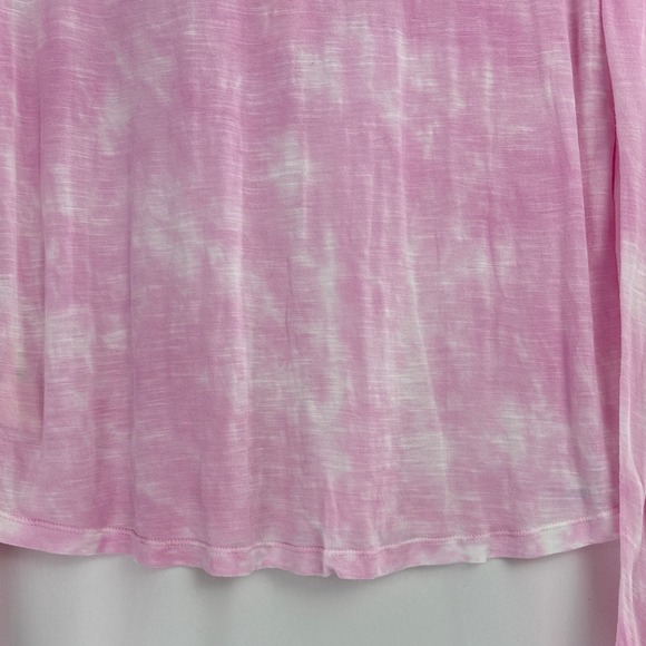 LoveShackFancy Tie Dye Sheer Lightweight Henley Top Women's Medium Pink - Picture 10 of 16